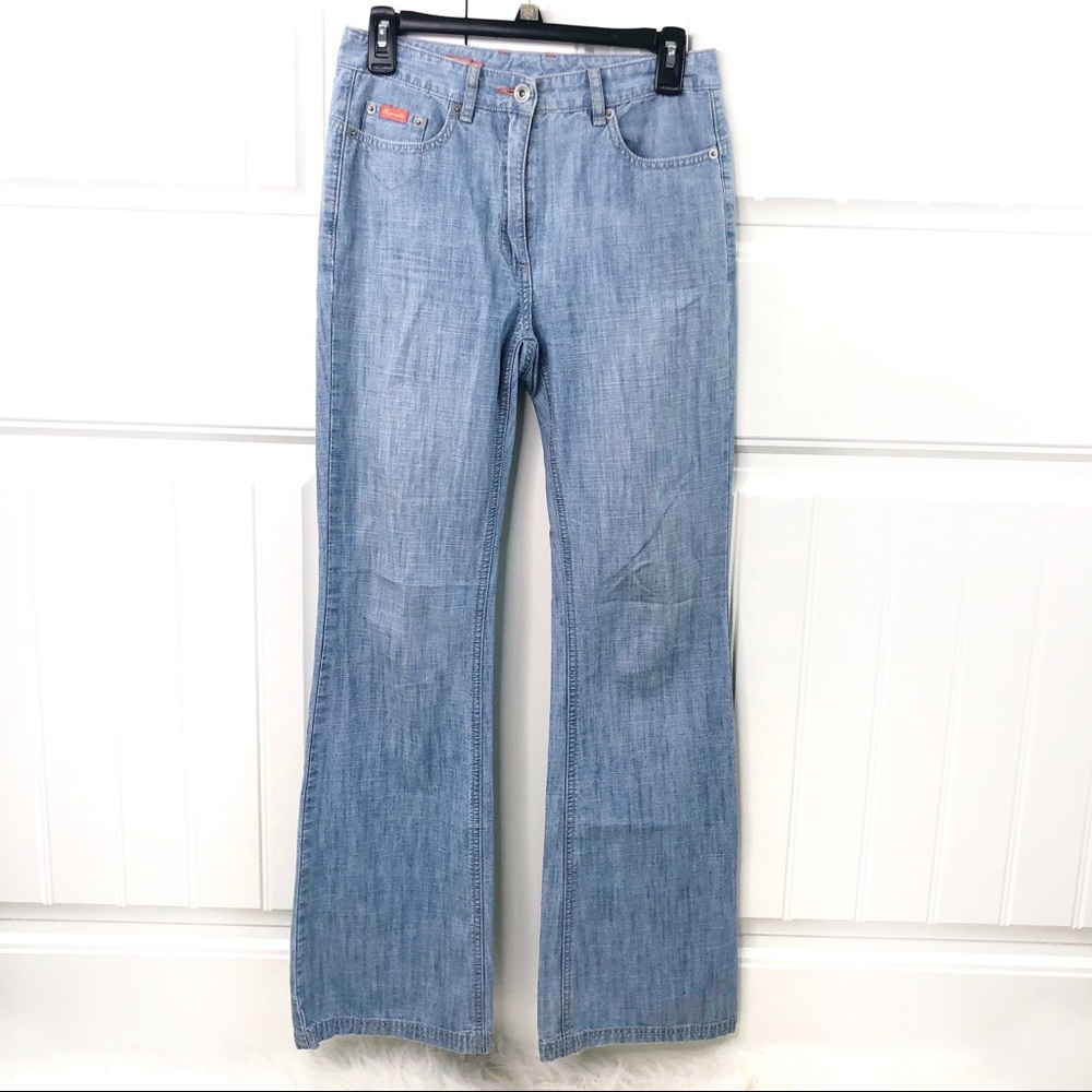 Faconnable High Rise Wide Flare Leg Women's Jeans - Picture 1 of 5
